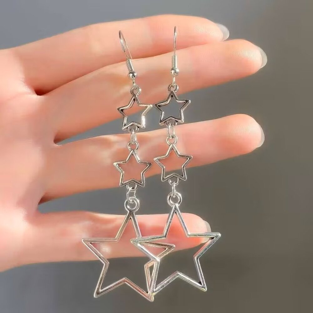 Five Pointed Star Dangle Earrings Z94